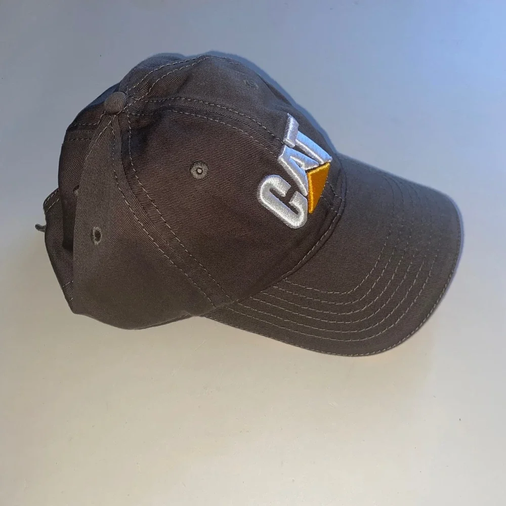 Caterpillar CAT Stowers Machinery Gray Cotton Adjustable Baseball Cap Hat